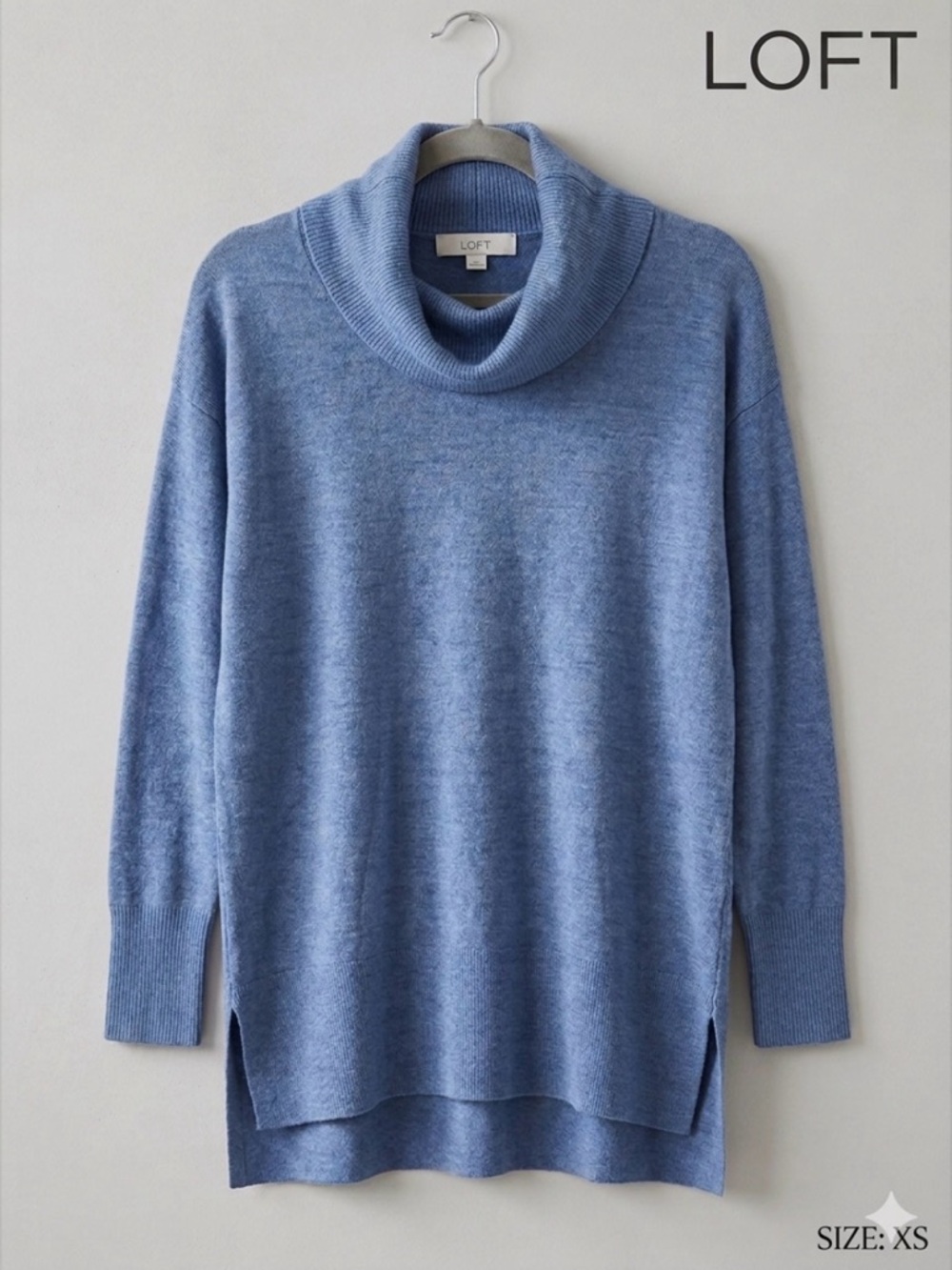LOFT Soft Blue Cowl Neck Sweater size XS